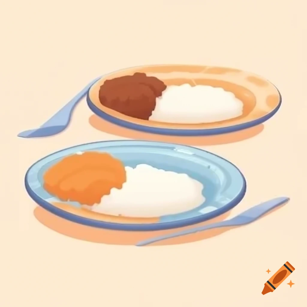 Two plates of rice on a table in a school cafeteria