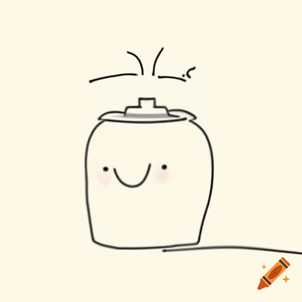 Simple drawing of pottery as a hobby with energetic designs