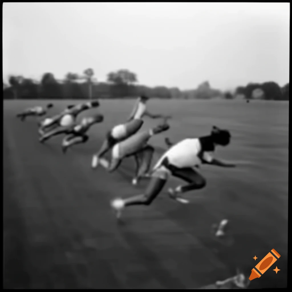 Athletes performing Illinois agility test in a field