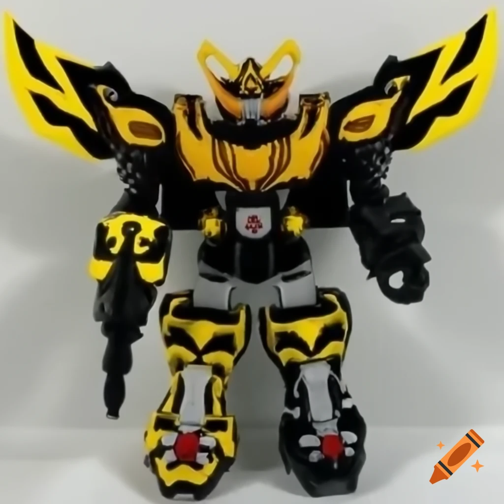 Mechanized hornet in Power Ranger Megazord style with black and yellow ...