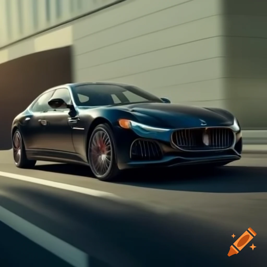 Maserati car involved in collision with bicycle on road