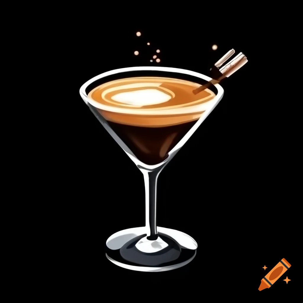 Espresso martini cocktail garnished with coffee beans
