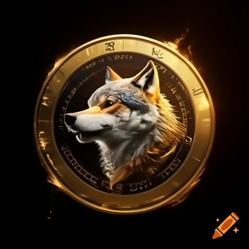 Wolf cryptocurrency logo and representation on Craiyon