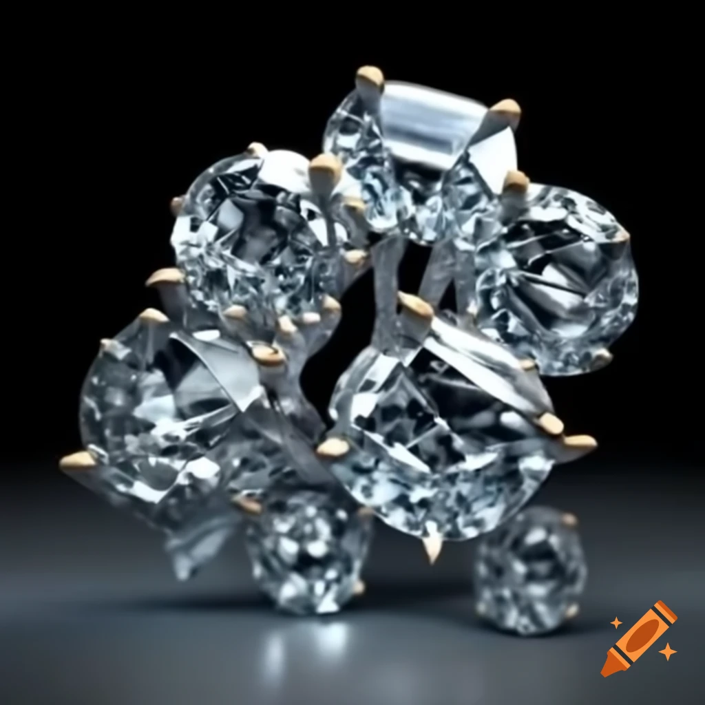Sculpture crafted from moissanite stones