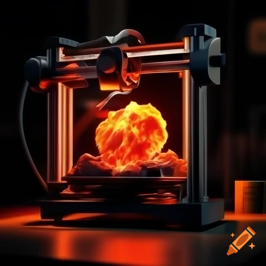 3D printer designed for creating objects with lava material