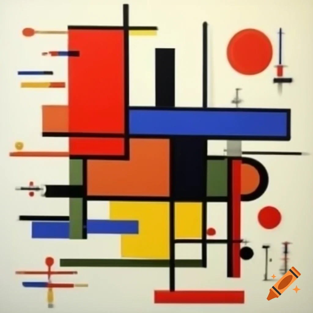 Suprematist painting showcasing abstract geometric forms