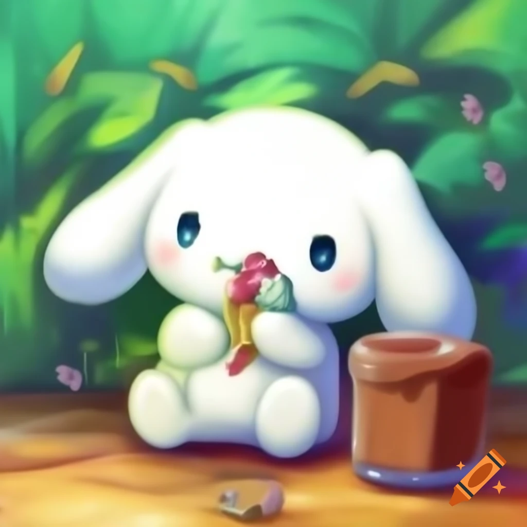 Cinnamoroll character, a cute white puppy with big ears