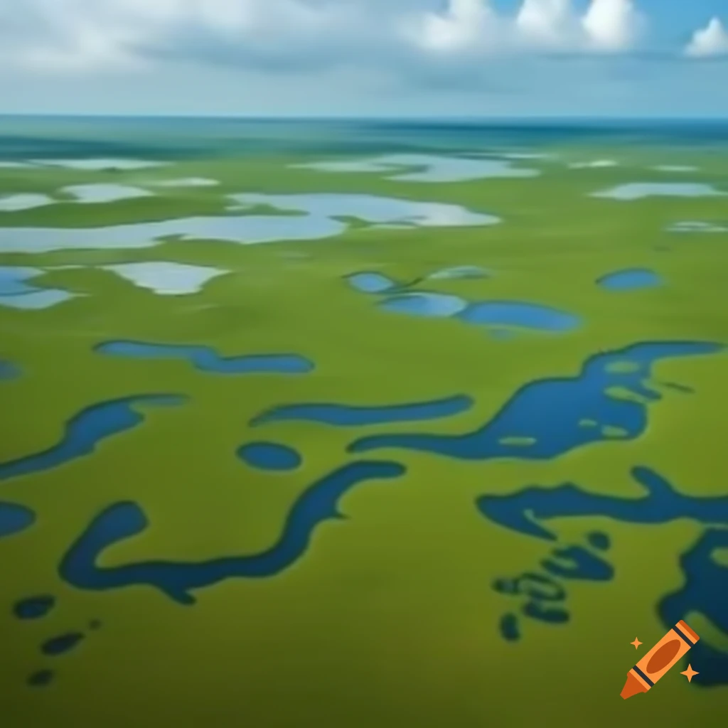 Wetland area showcasing diverse land elevation