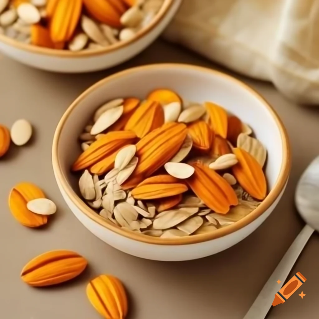 Healthy snack mix with honey oats, almonds, and pumpkin seeds