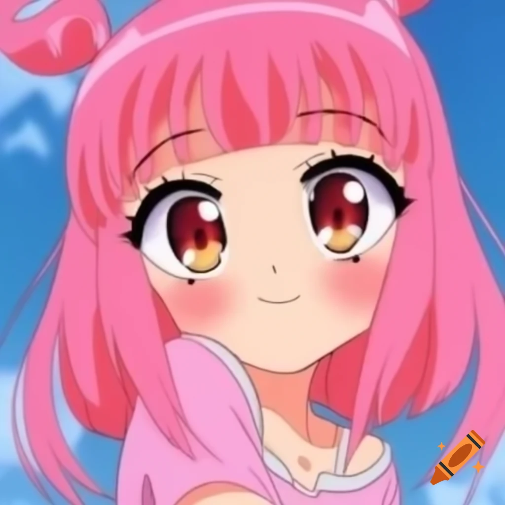 Cute anime girl in 2000s art style with colorful elements on Craiyon, image size:1024x1024