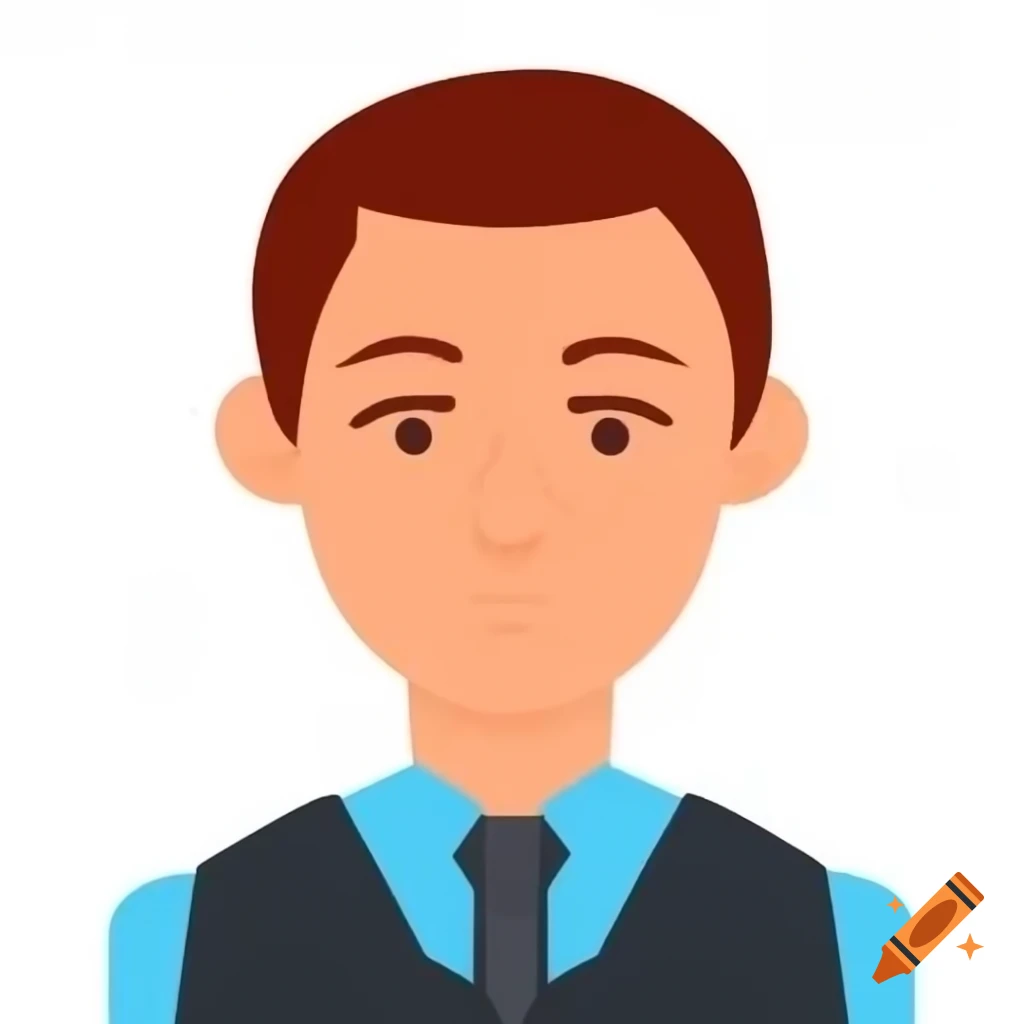 Headshot of male professor avatar