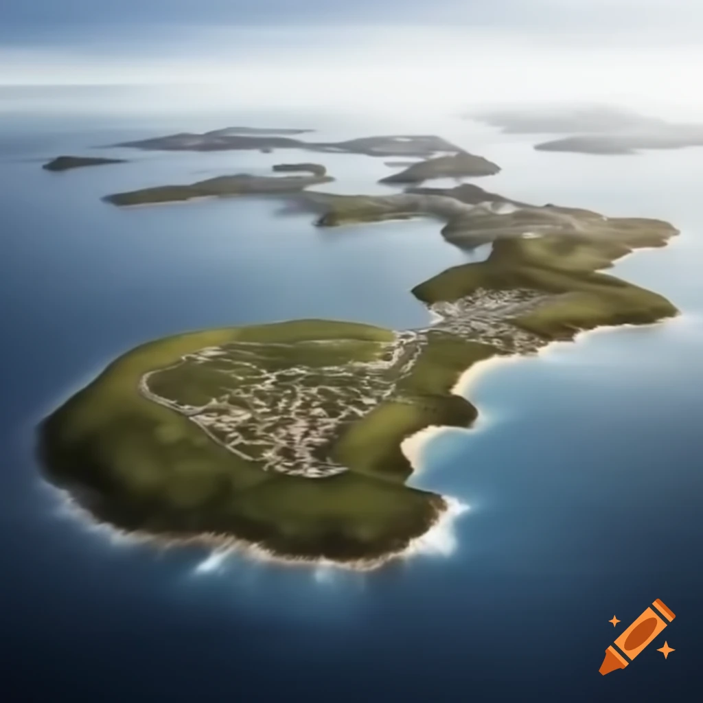 Conceptual design of an island accommodating 2 million residents with cities and villages