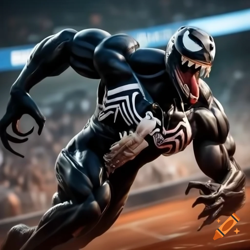 Venom winning first place in a running competition