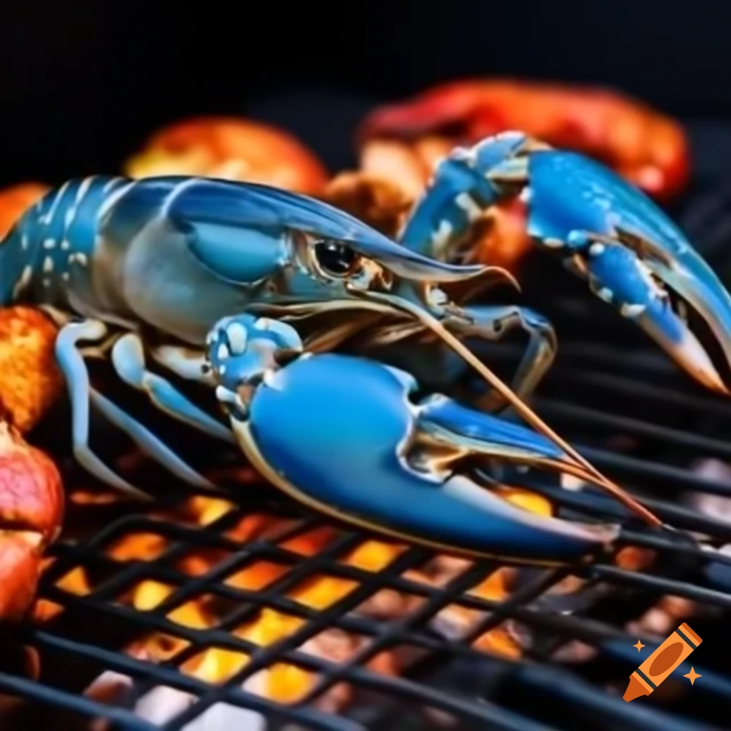 Springbrook blue crayfish cooking on BBQ grill