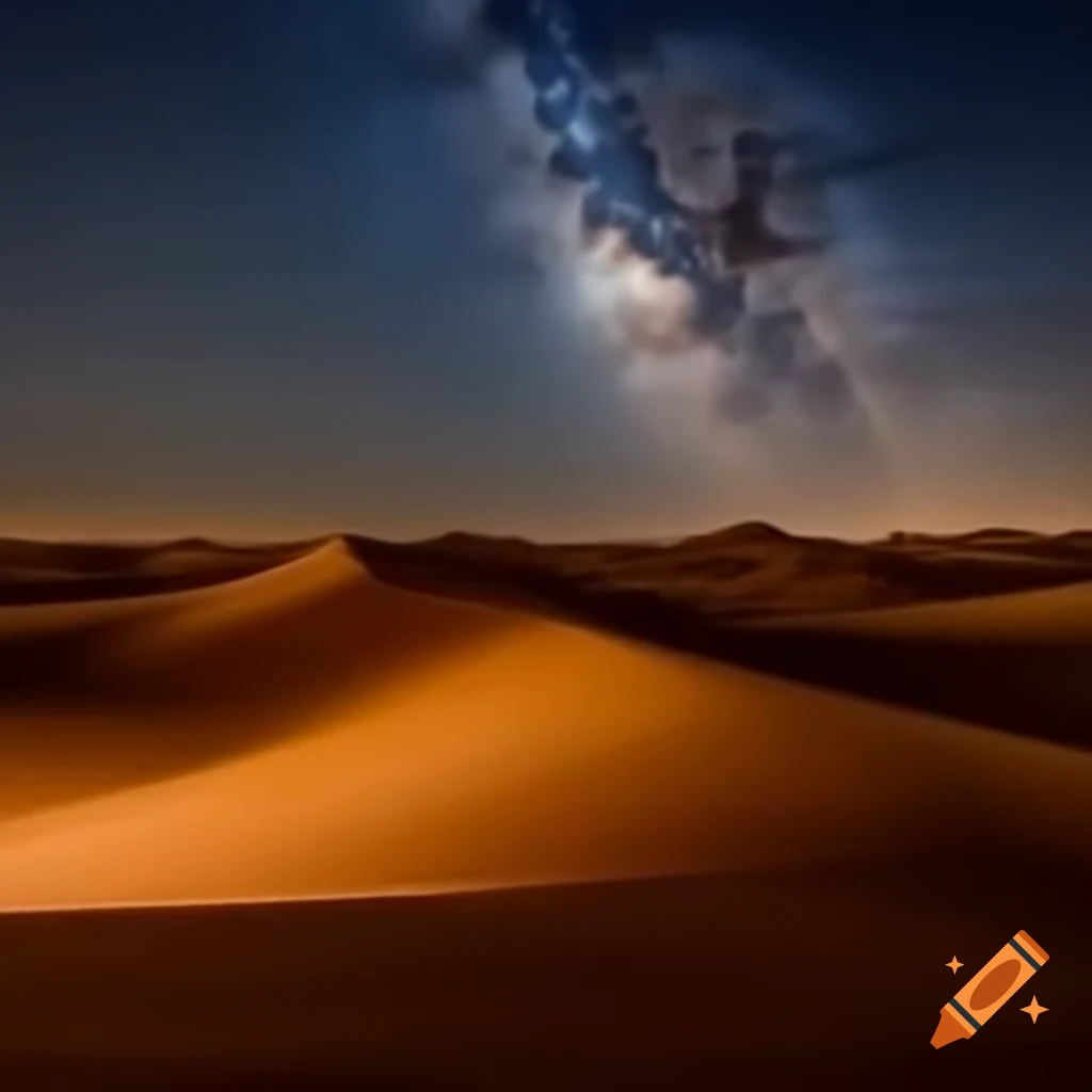 African desert at night with a thank you message
