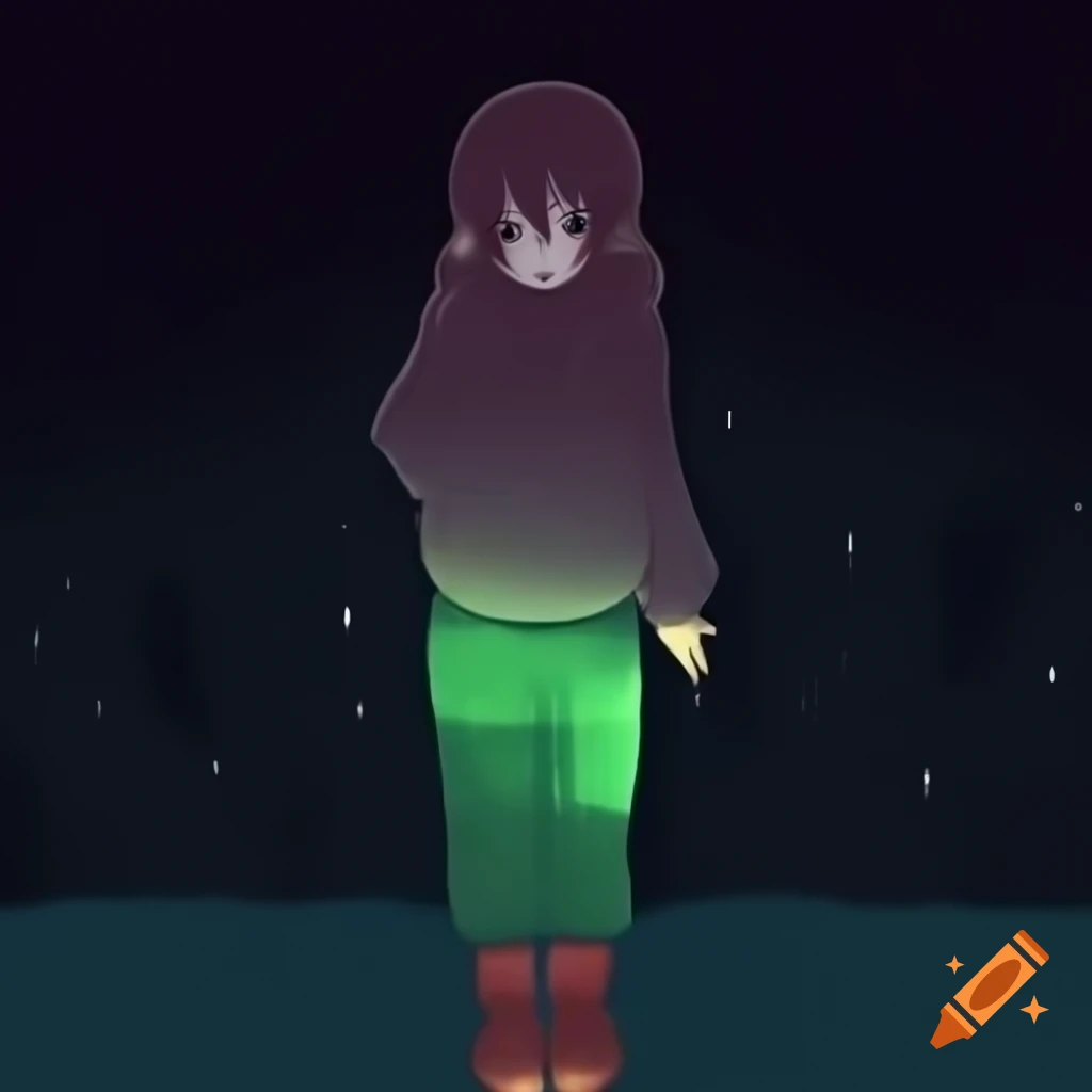 Anime-inspired digital art featuring a woman with brown hair and vibrant colors