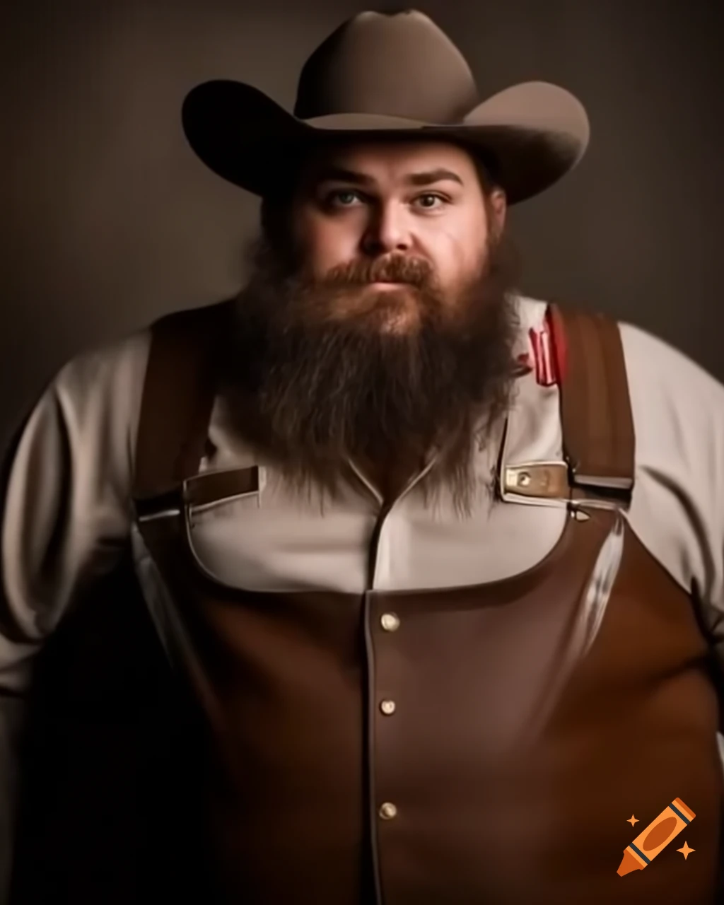 Man with a beard in cowboy attire on Craiyon