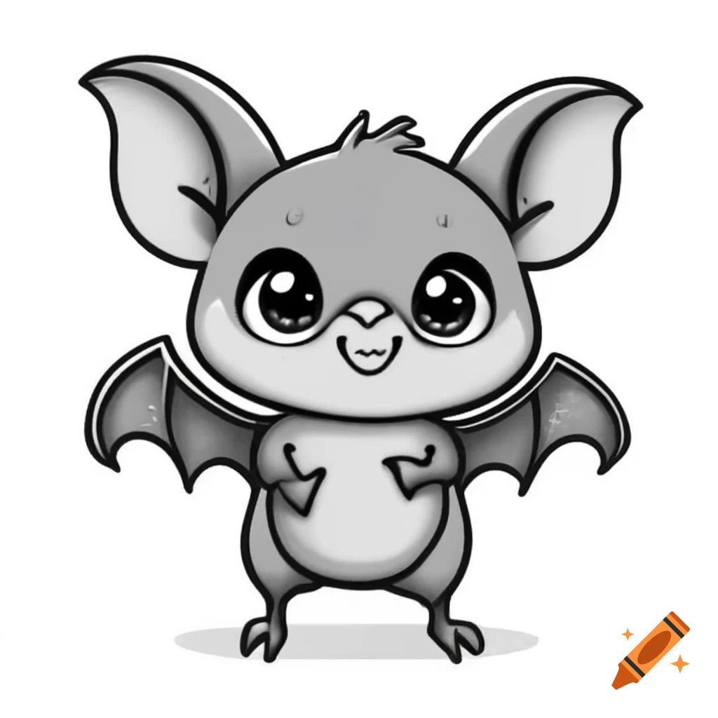 Adorable bat with cute features