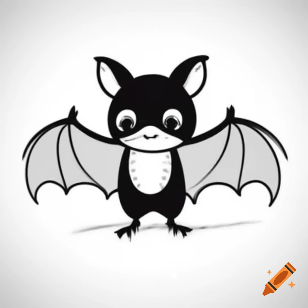 Adorable bat with cute features