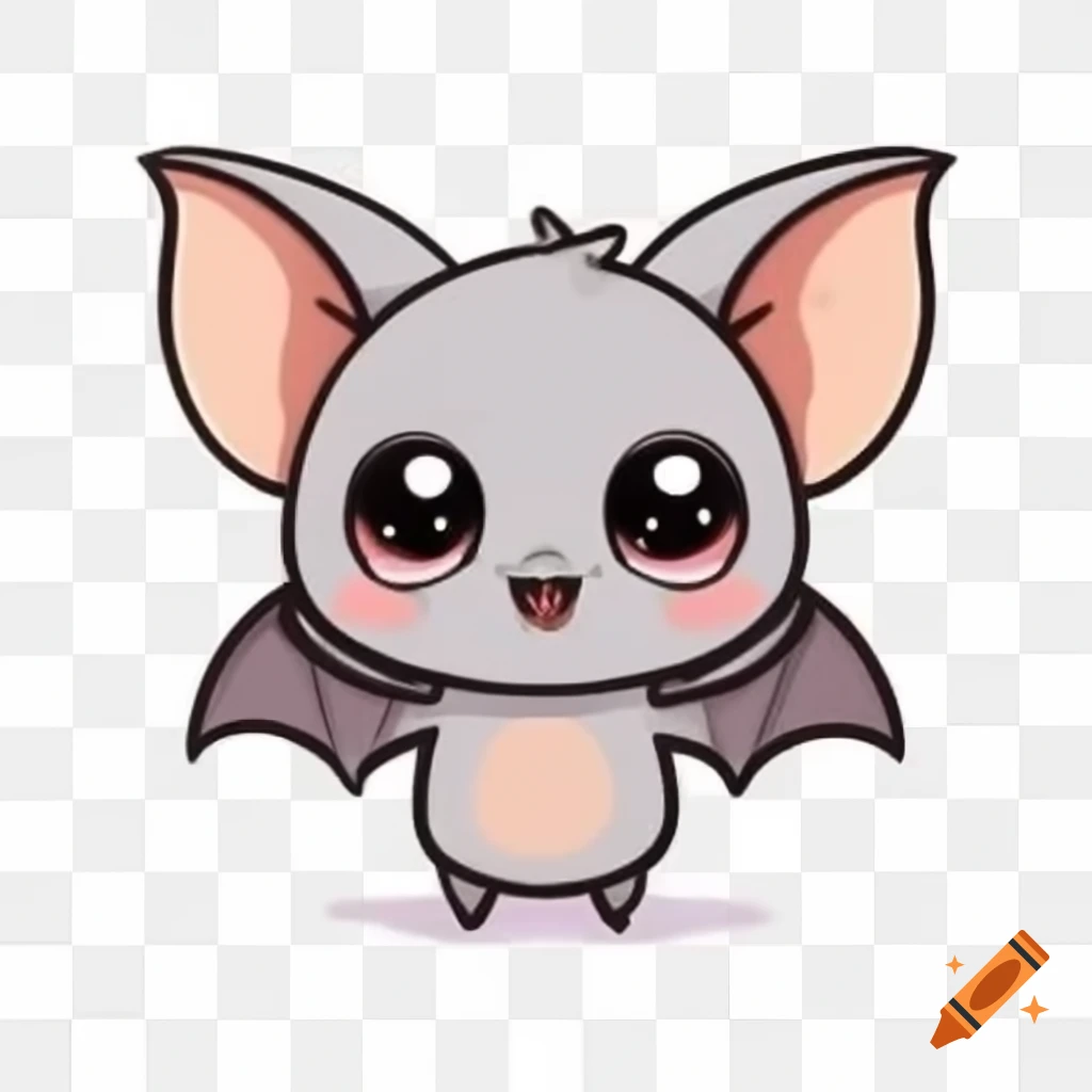Adorable bat with cute features