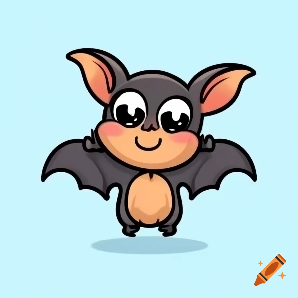 Adorable mischievous bat with playful expression