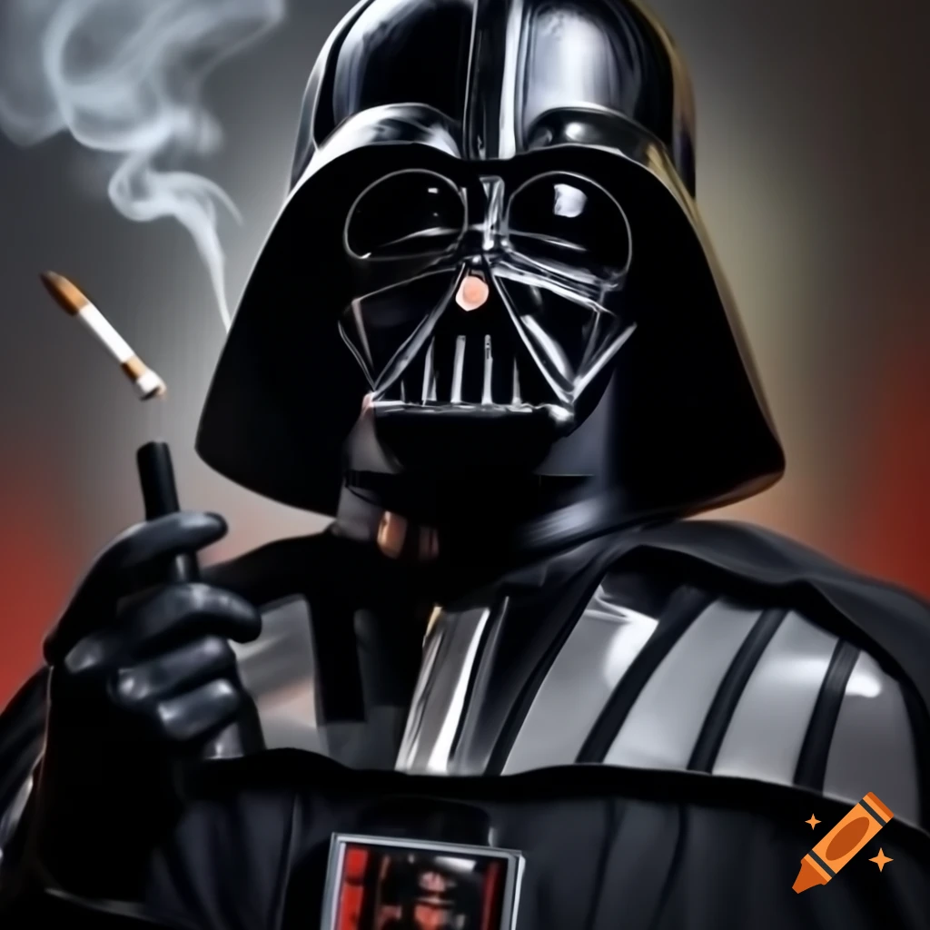 Darth Vader character art with cigarette on Craiyon