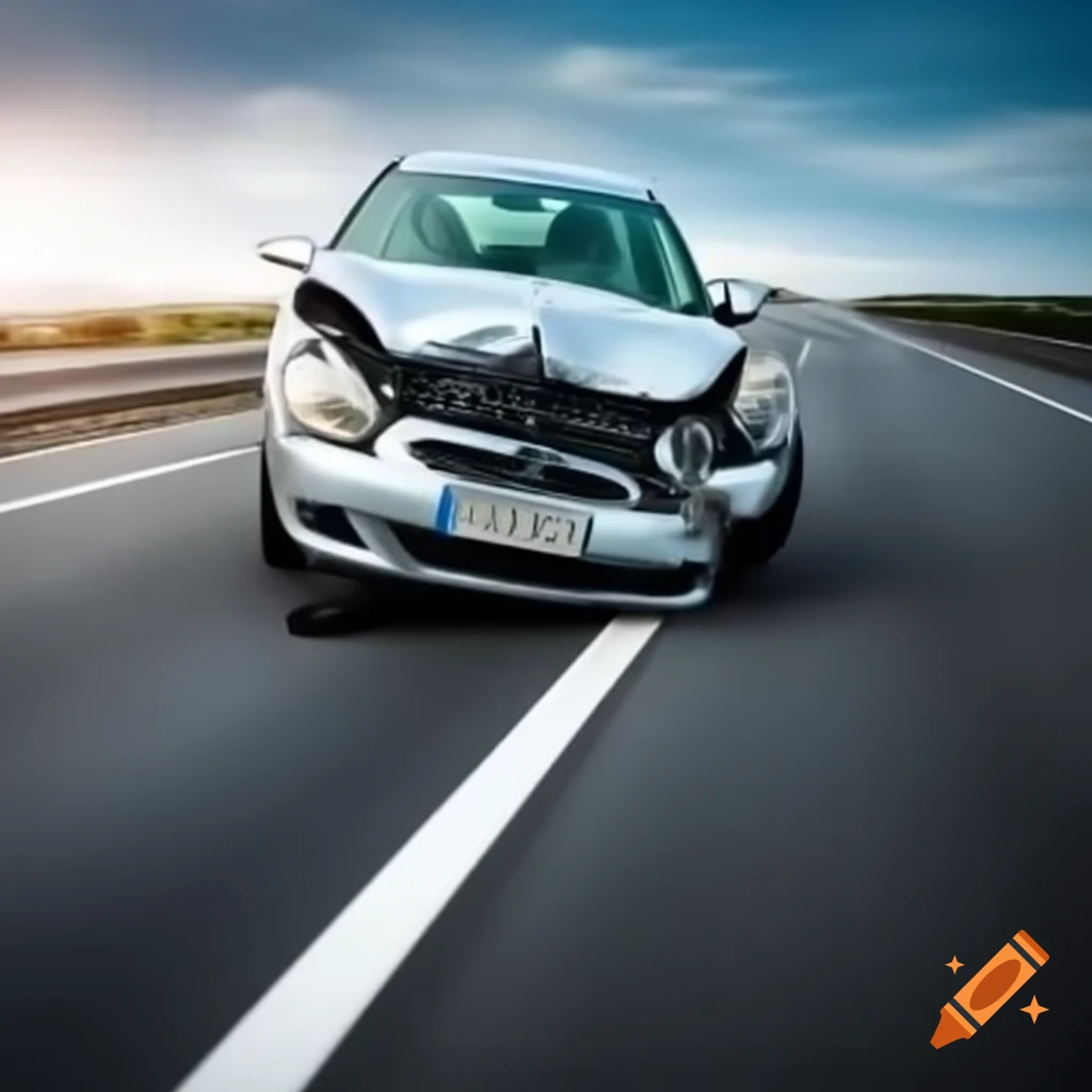 Car collision on highway