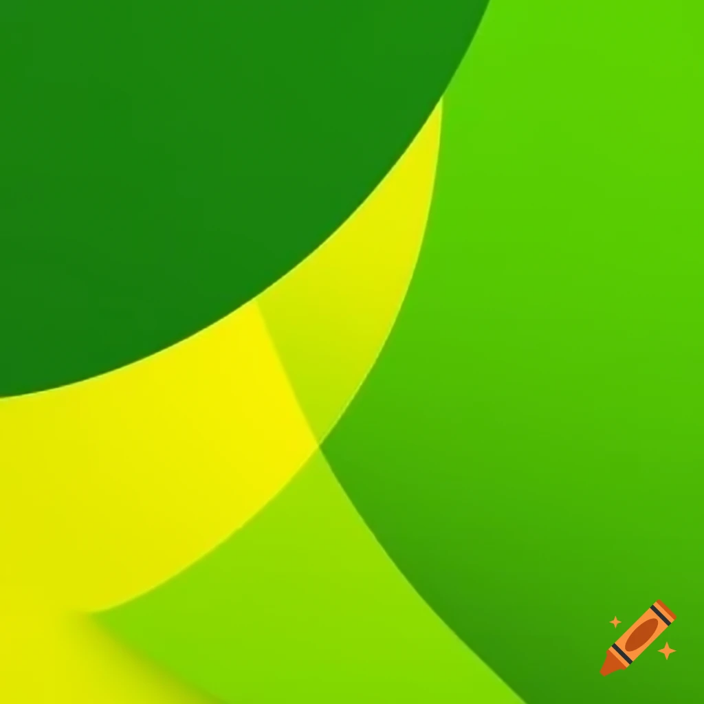 Abstract 2D geometric shapes in yellow and green on Craiyon
