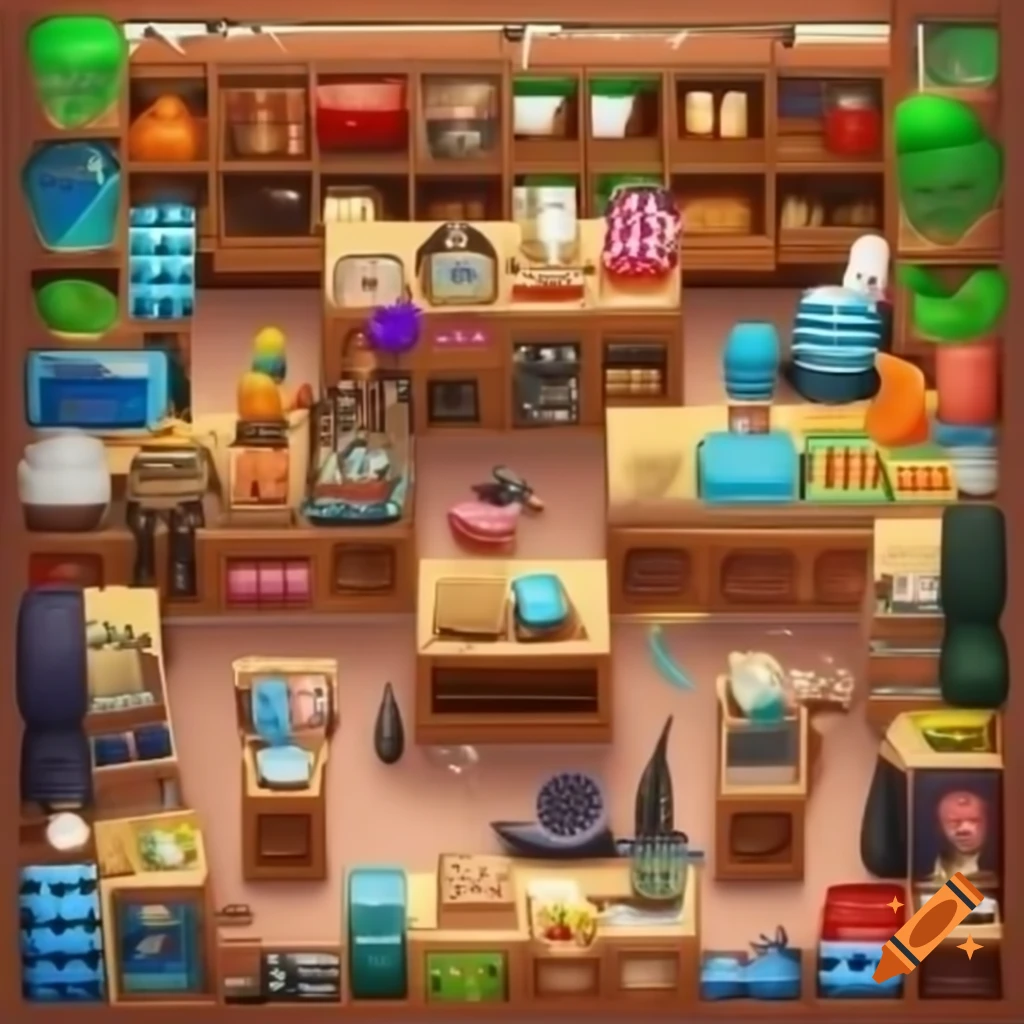 Background of an online store featuring various categories and items