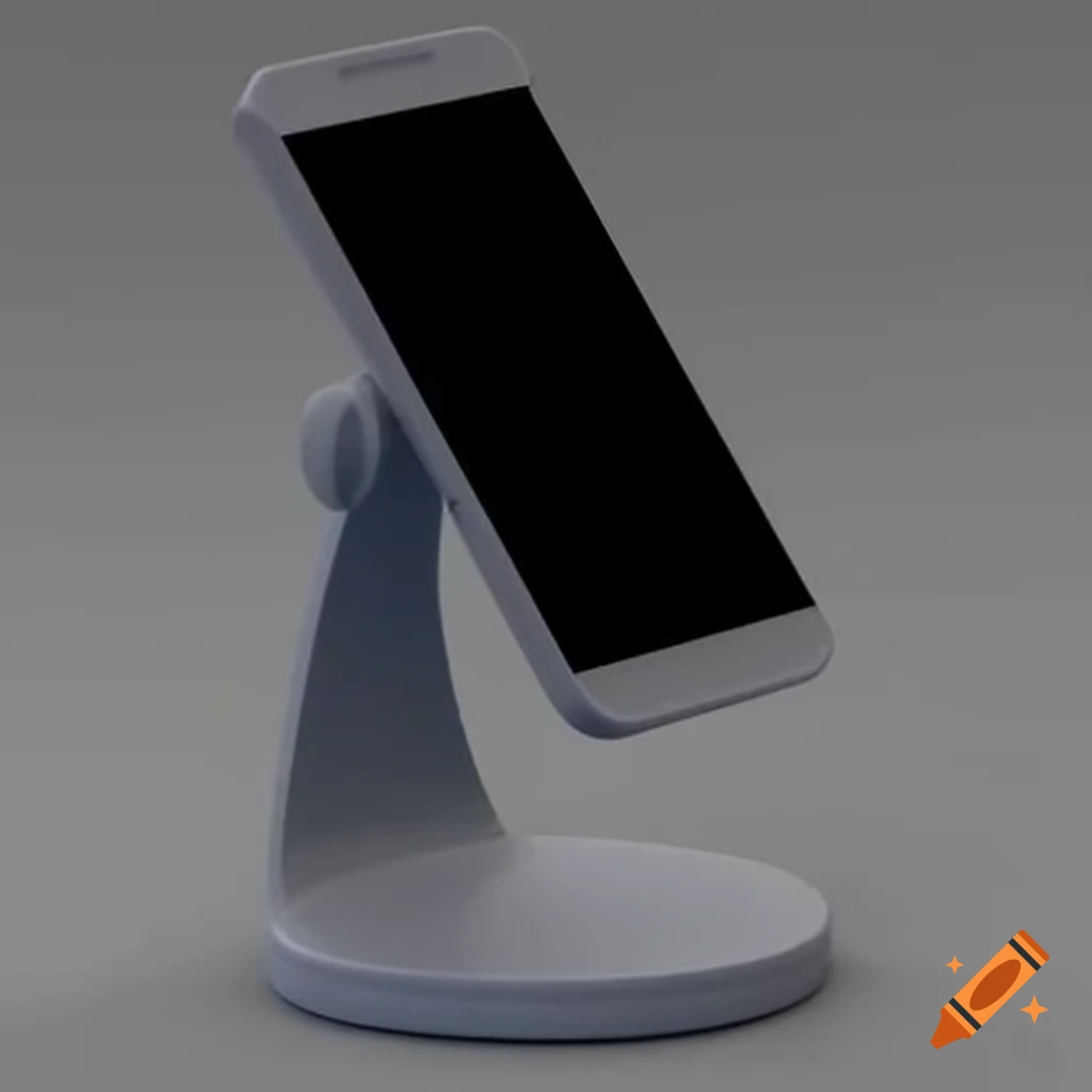 Detailed shot of a basic plastic 3D printed phone stand