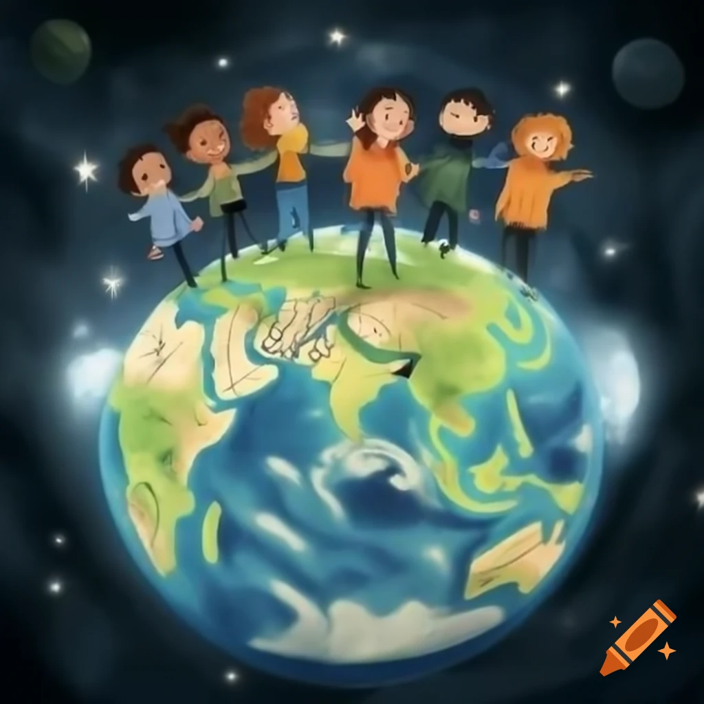 Illustration of happy people from around the world