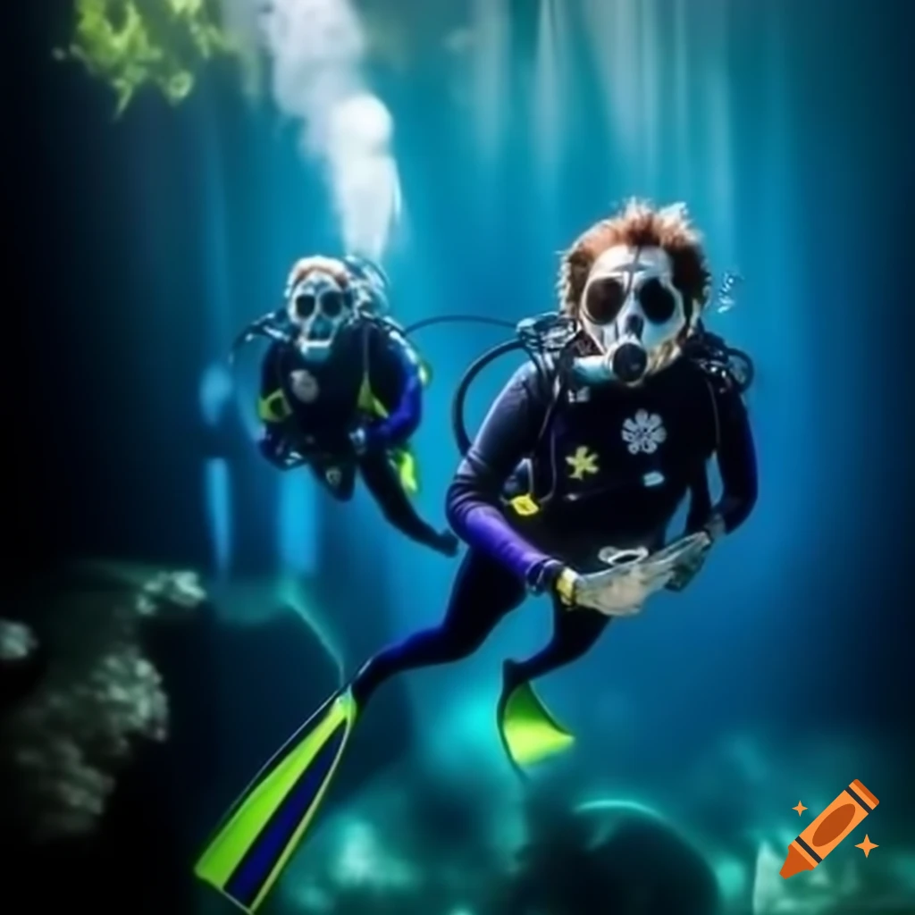 Dia de los Muertos themed scuba diving in cenotes