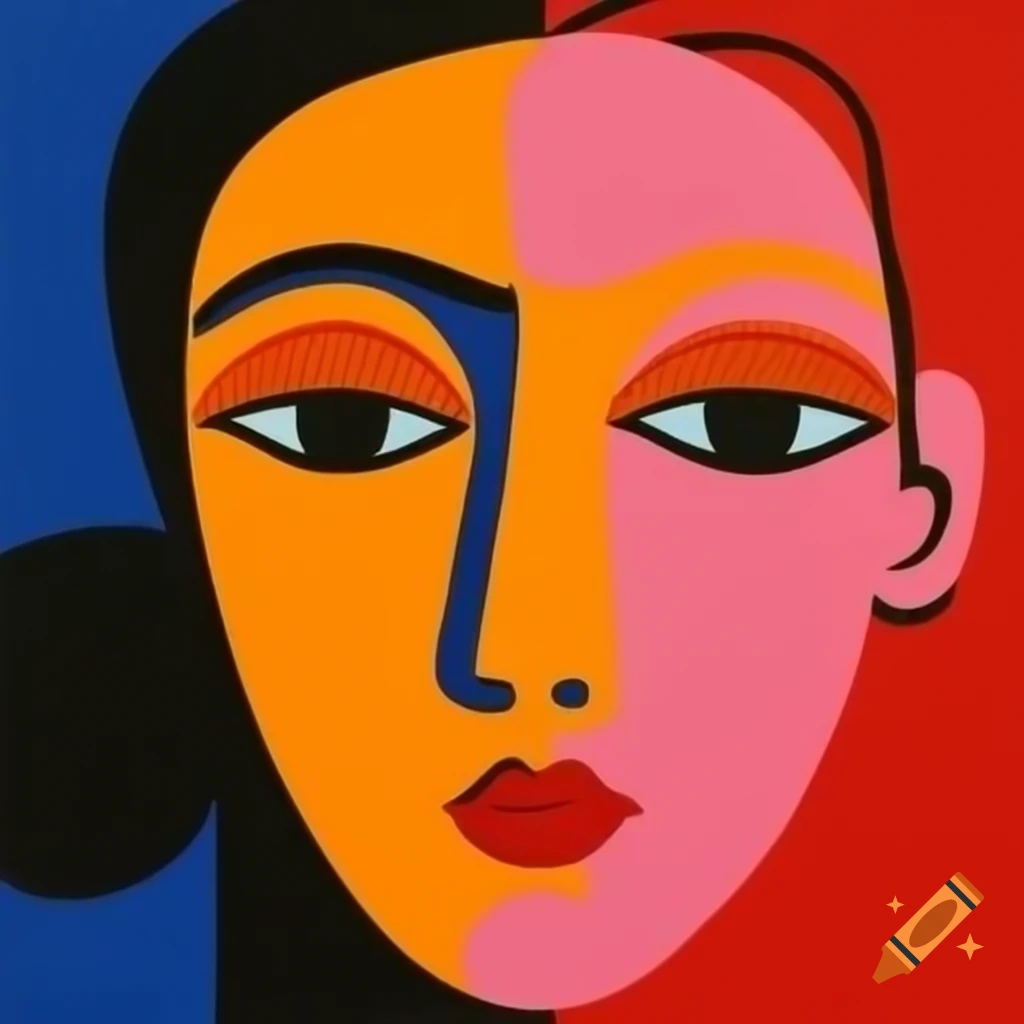Abstract face painting in Matisse style
