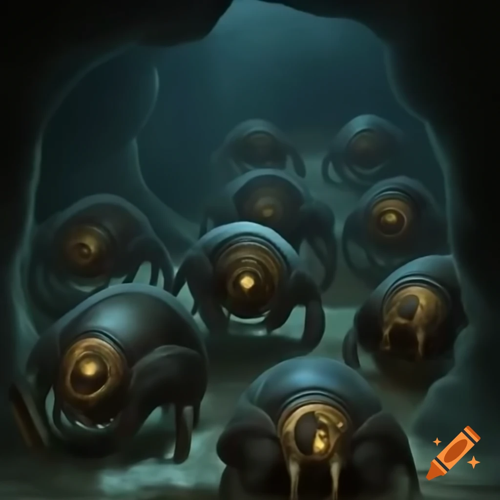 Swarms of goblins in dark cave tunnels