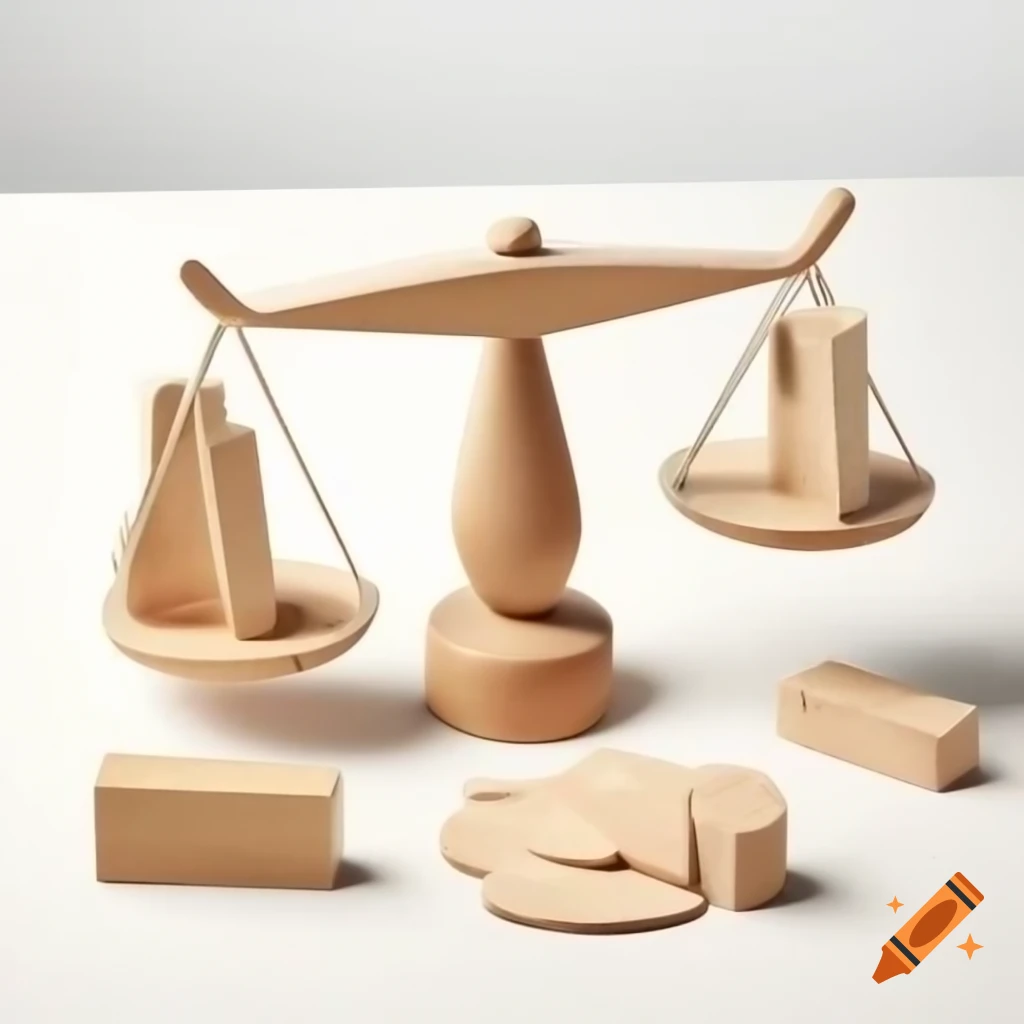 Wooden balance and build activity set with various shapes and weights