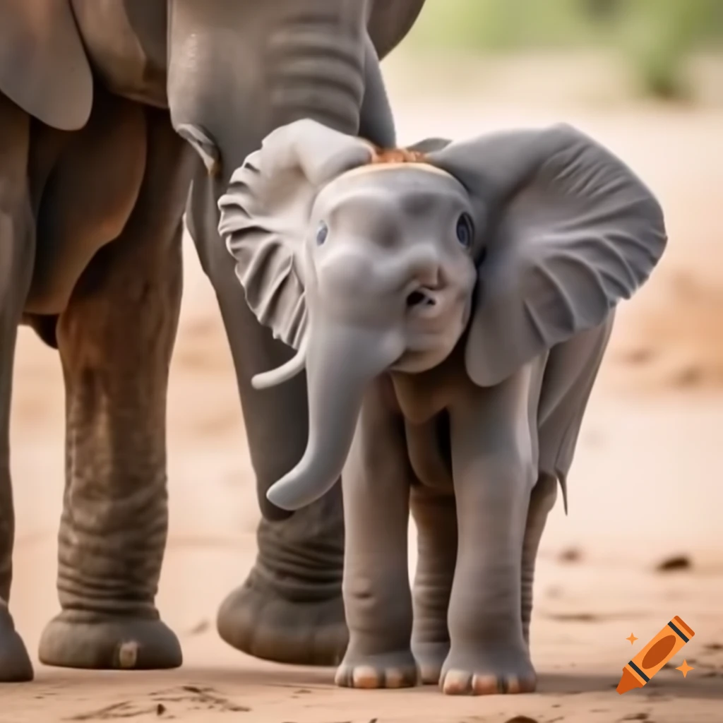 Adorable baby elephant