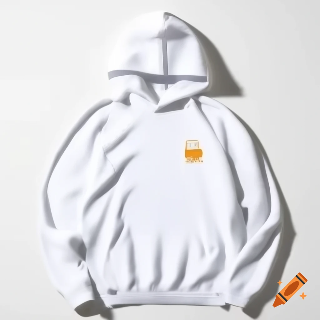 White hoodie on plain background for e-commerce display