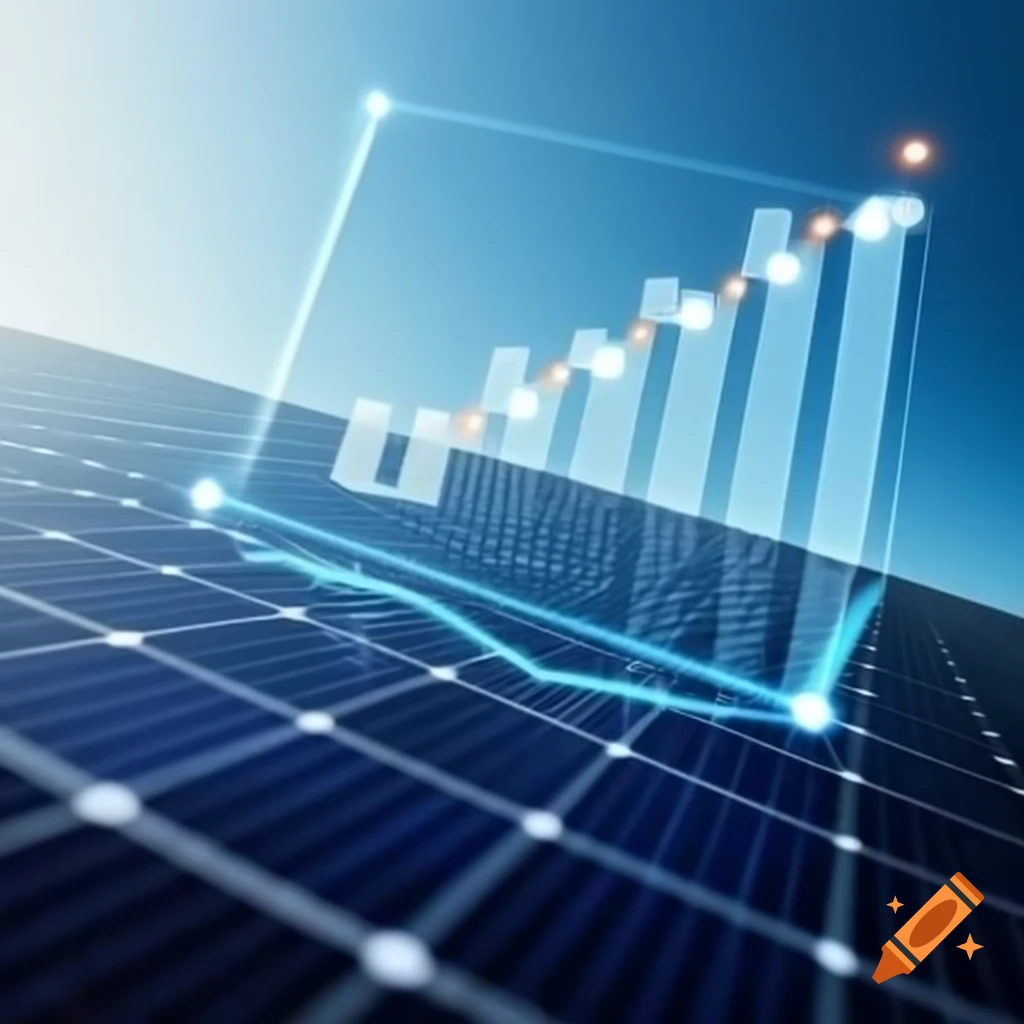 Growing trend chart displayed on solar panel