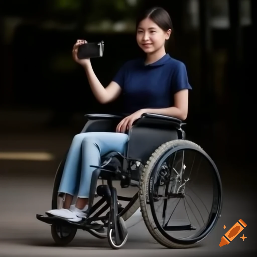 Young Asian woman in wheelchair