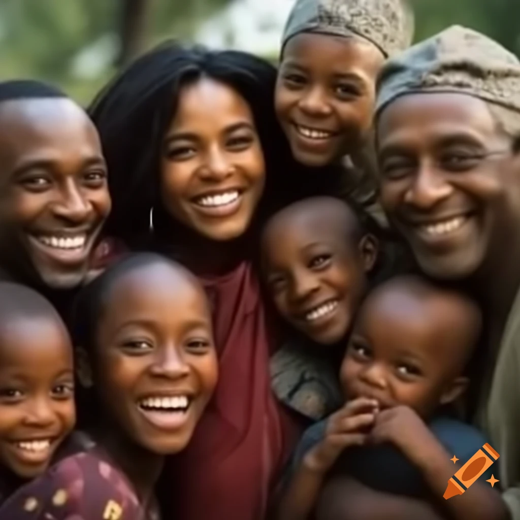 Family from Africa portraying cultural heritage