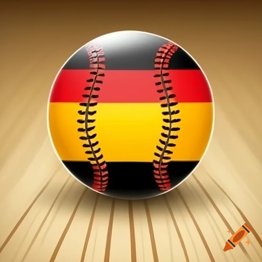 Baseball designed with German flag colors