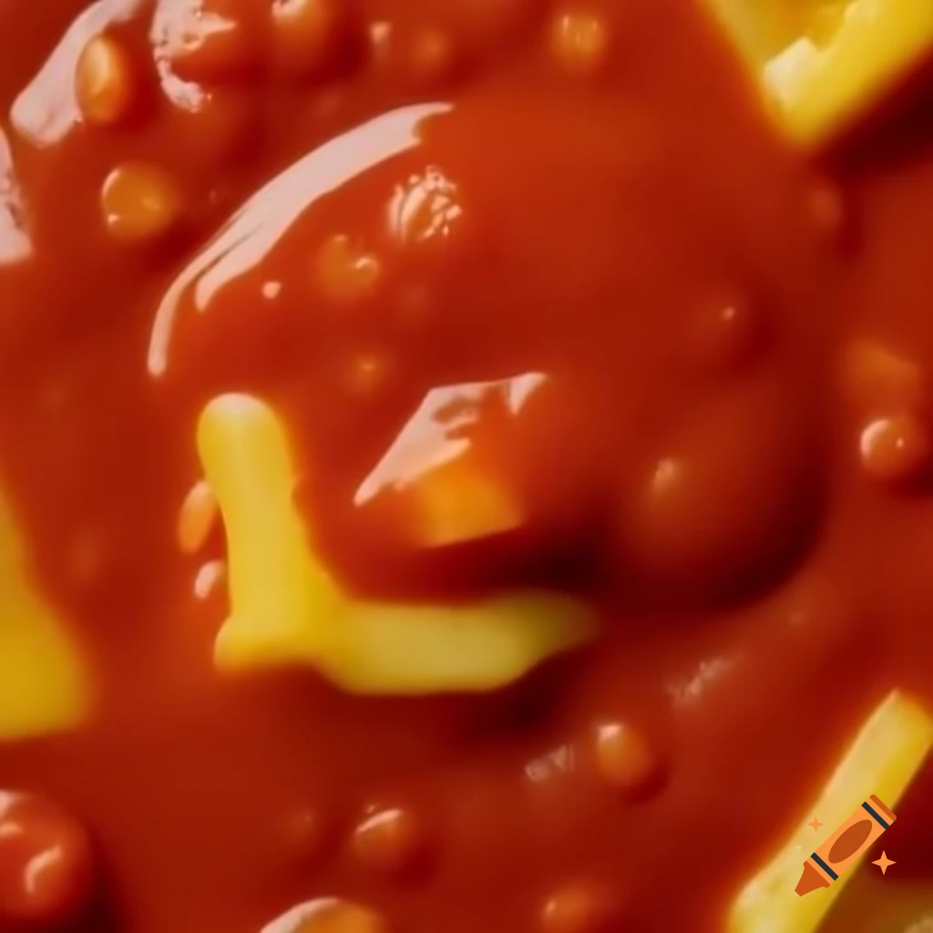 Close-up of mixed yellow tomato sauce