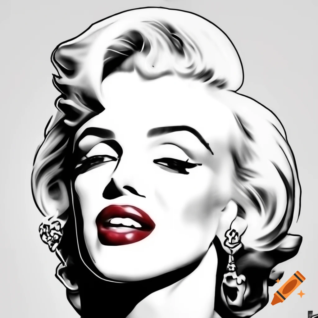 Unique and elegant digital portrait with bold graphic outlines