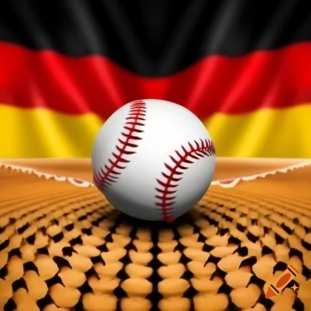 Baseball designed with German flag colors