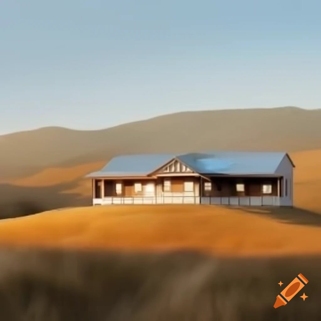 Single story ranch house on hill with cedar siding and silver metal roof