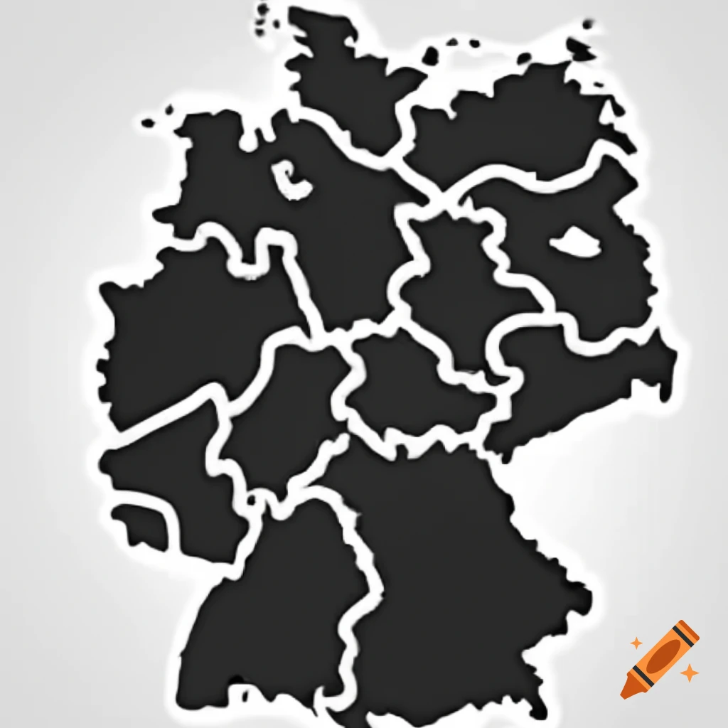 Silhouette vector of Germany in black and white