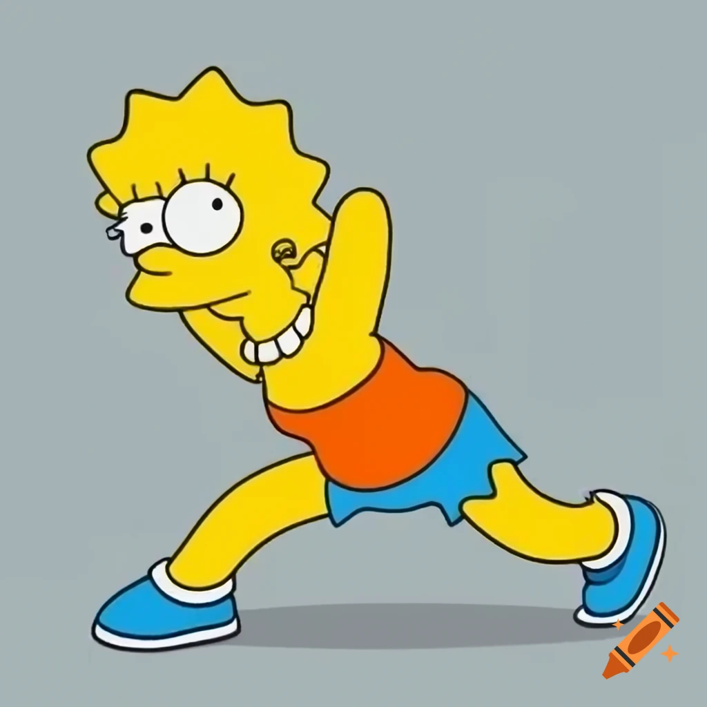 Lisa Simpson performing push ups