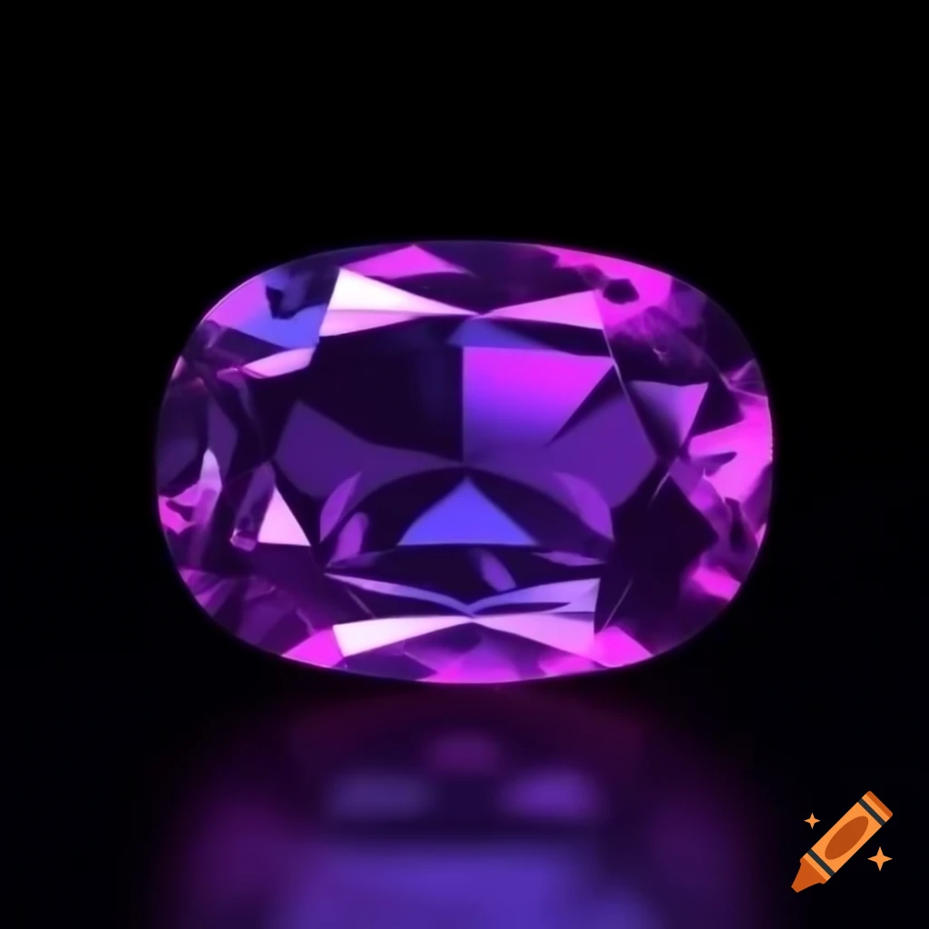 Black oval gem emitting eerie purple glow
