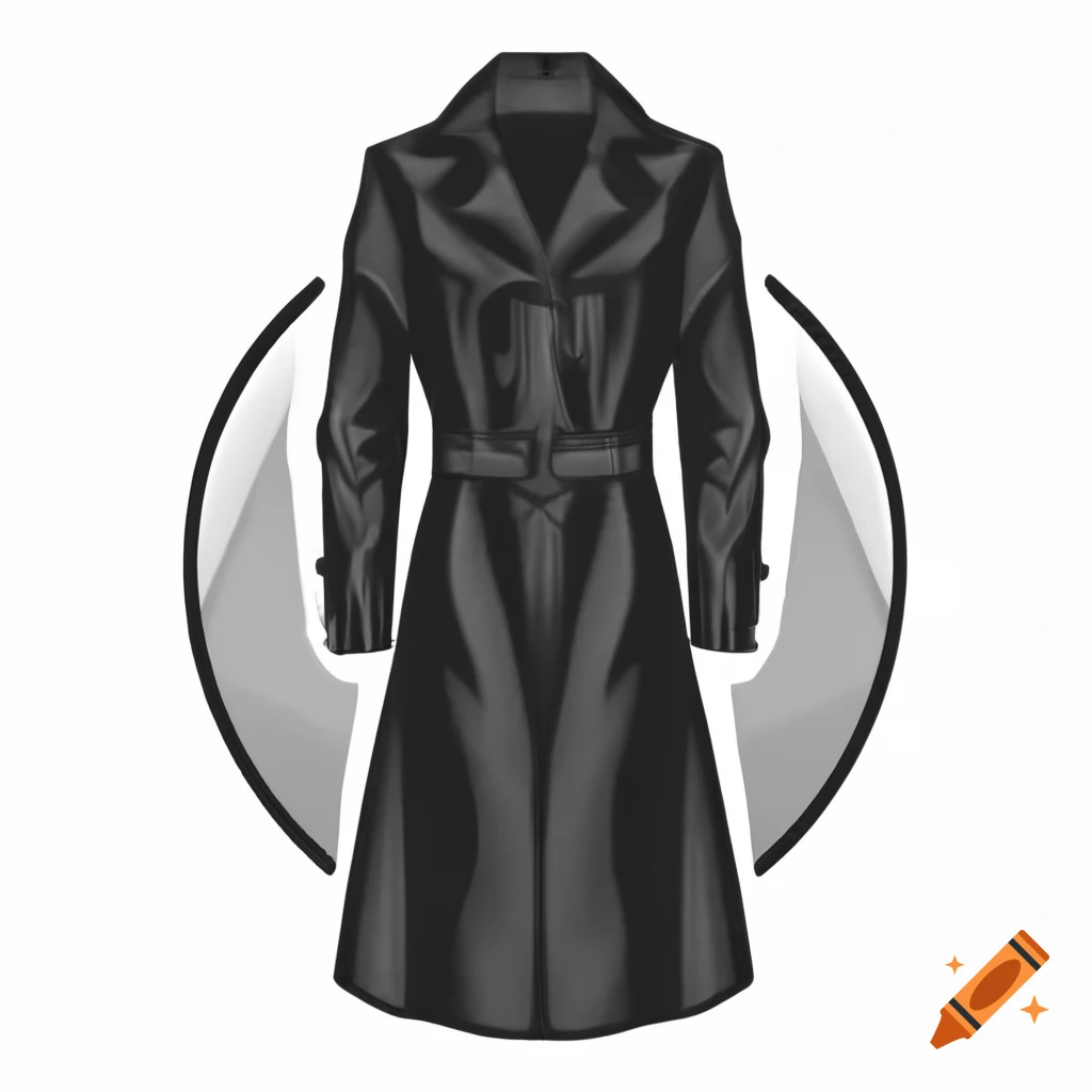 Black leather trench coat tuxedo