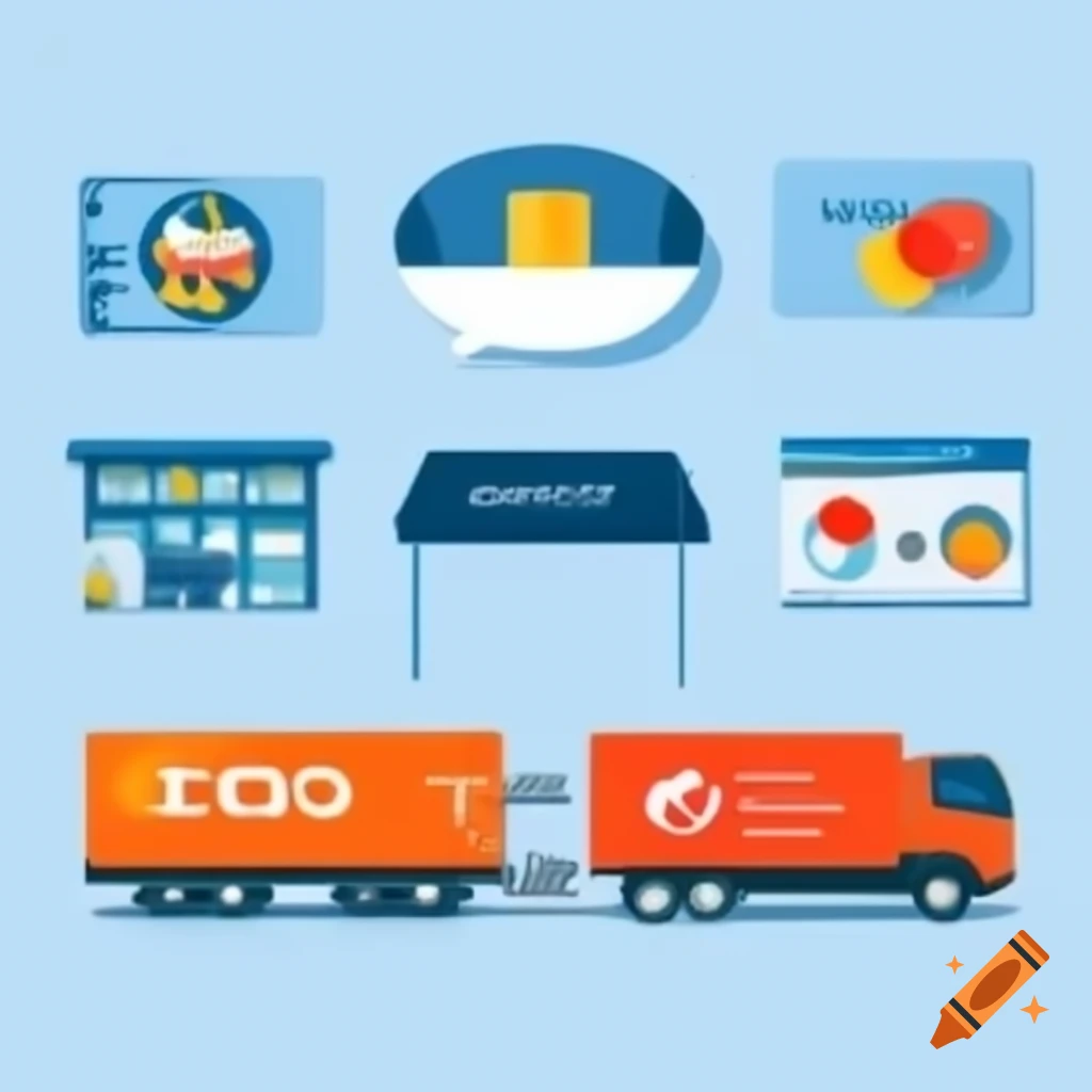 Advertising graphics for transport company promoting services to and from China